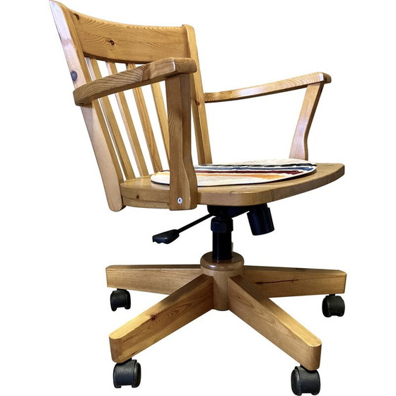 Vintage solid pine swivel and reclining armchair 1970 250 Whoppah