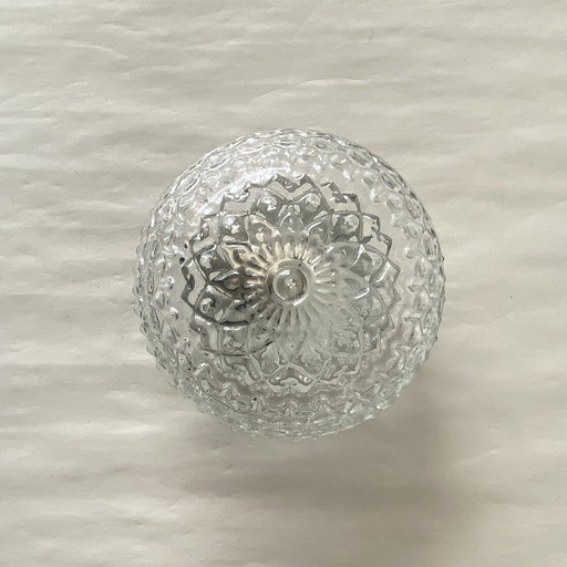 Wall Sconce Round Ceiling Light Transparent Glass 1970 1980 Seventies Eighties