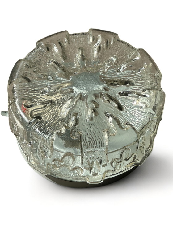 Image 1 of Plafonnier vintage Mid Century plafonnier transparent 1950s