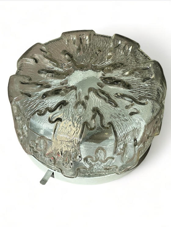 Image 1 of Plafonnier vintage Mid Century plafonnier transparent 1950s