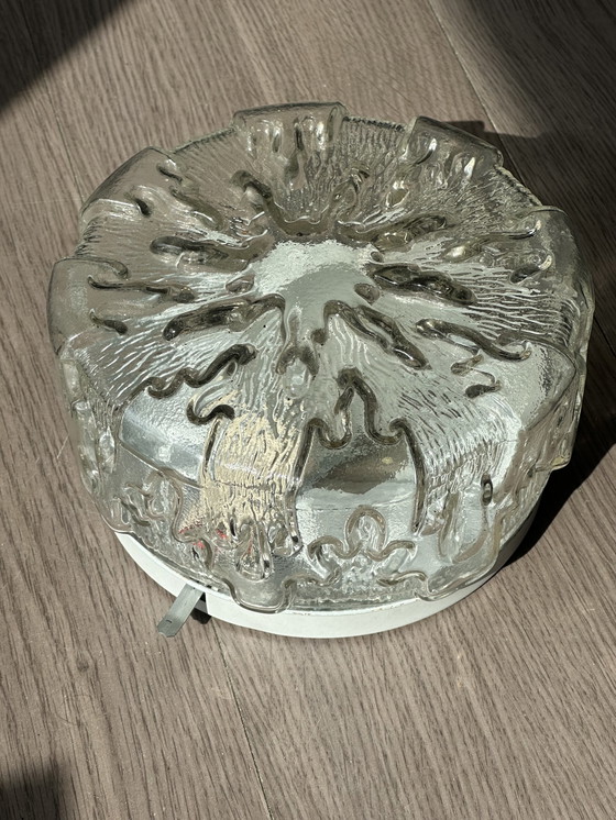 Image 1 of Plafonnier vintage Mid Century plafonnier transparent 1950s