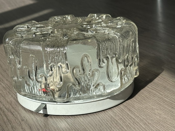 Image 1 of Mid - Century vintage ceiling lamp transparent ceiling lamp 1950s