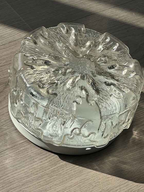 Image 1 of Mid - Century vintage ceiling lamp transparent ceiling lamp 1950s