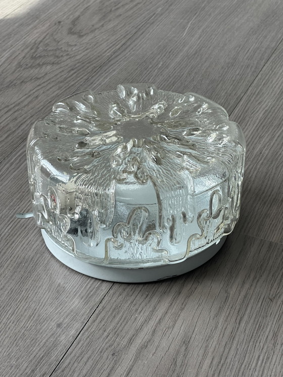 Image 1 of Plafonnier vintage Mid Century plafonnier transparent 1950s