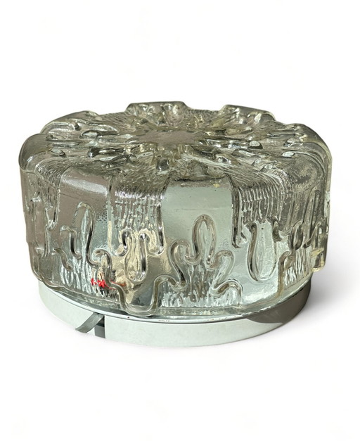 Plafonnier vintage Mid Century plafonnier transparent 1950s