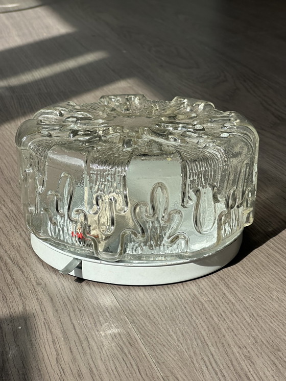 Image 1 of Mid - Century vintage ceiling lamp transparent ceiling lamp 1950s