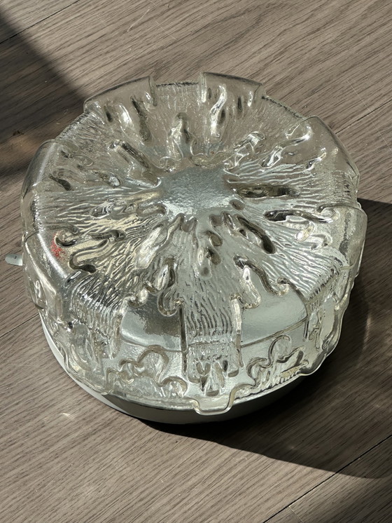 Image 1 of Plafonnier vintage Mid Century plafonnier transparent 1950s