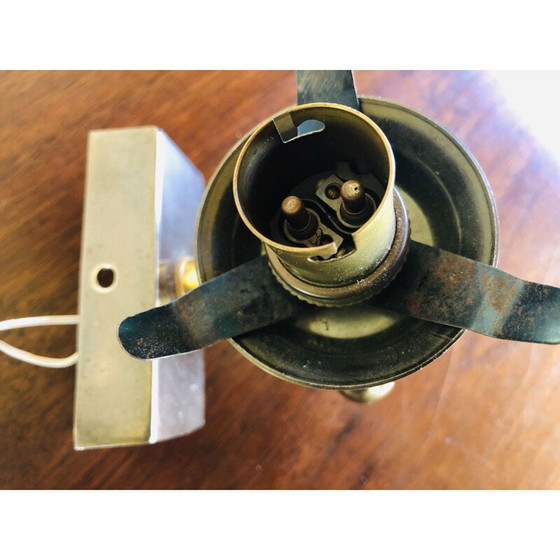 Image 1 of Coppia di applique vintage in opalino e ottone, 1950