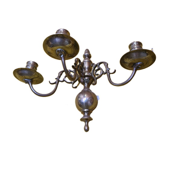 Image 1 of Vintage brass wall sconce