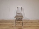 4x Design Dining Chairs Taupe Leather