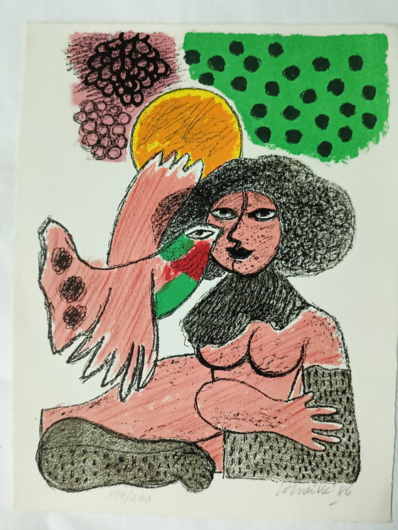 Image 1 of Corneille 1986 - Nude With Bird And Sun