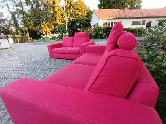 Image 1 of Chateau Ďax 2.5 + 2 Seater Red Fabric Sofa Set