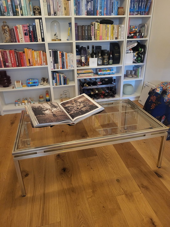 Image 1 of Pierre Vandel vintage coffee table hollywood regency gold