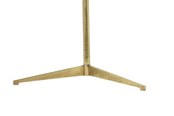 Image 1 of Arredoluce. Floor Lamp En Laiton Doré Et Opaline. Circa 1960.