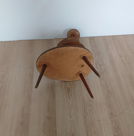 Image 1 of sixties plant table with wood motifs