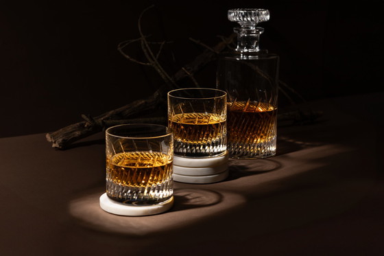 Image 1 of Vintage handmade hand-cut whiskey set 2+1