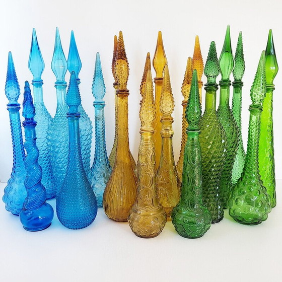 Image 1 of Lot of 21 vintage Empoli decanters, 1960