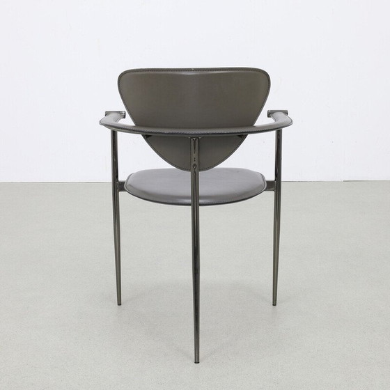 Image 1 of Set of 4 vintage leather dining chairs for Arrben, Italy 1980