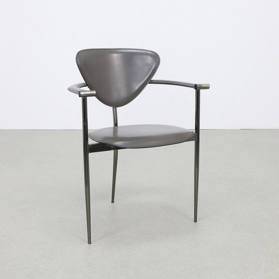 Image 1 of Set of 4 vintage leather dining chairs for Arrben, Italy 1980