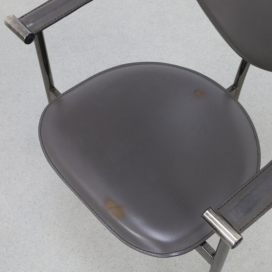 Image 1 of Set of 4 vintage leather dining chairs for Arrben, Italy 1980