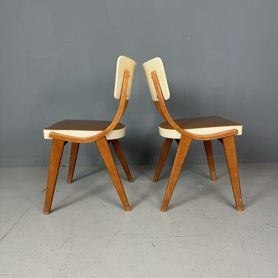 Image 1 of 2X Wooden Gondola Chair Mid - Century Modern