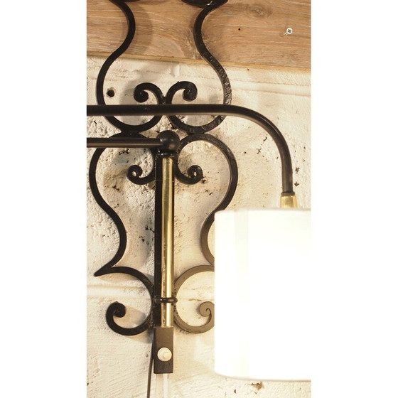 Image 1 of Vintage brass and iron wall lamp for Lunel, France 1950