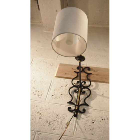 Image 1 of Vintage brass and iron wall lamp for Lunel, France 1950