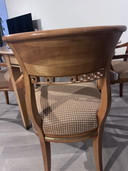 Vintage Round Wood And Glass Table With 4 Chairs