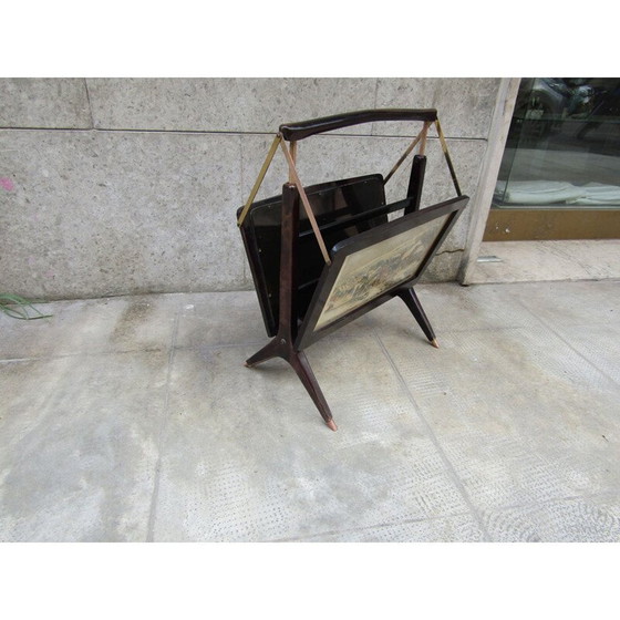 Image 1 of Portariviste vintage in legno e ottone, 1950