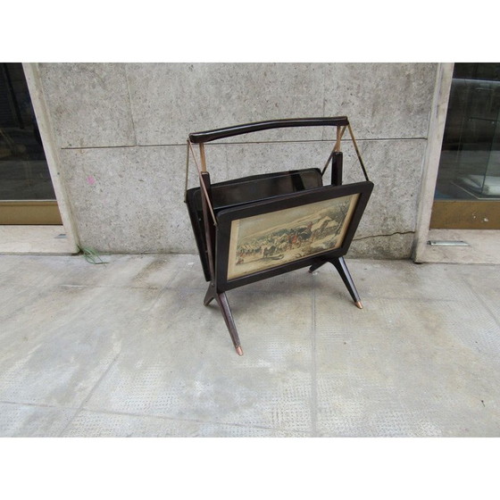 Image 1 of Portariviste vintage in legno e ottone, 1950