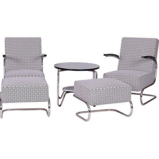 Image 1 of Vintage Bauhaus tubular steel living room set by Mücke-Melder, Czechoslovakia 1930