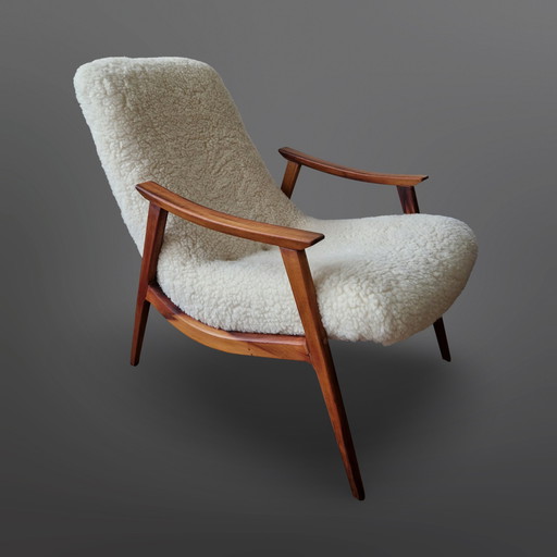 Fauteuil en palissandre restauré par Gelli, Brésil années 1950