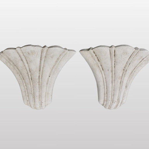 Pairs of vintage shell-shaped wall lamp, France 1980