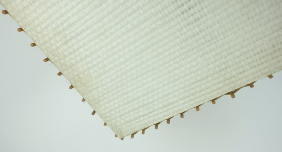 Image 1 of Large Mid Century Modern Ceiling Lamp Plafoniere Fiber Plastic Wicker 1960S