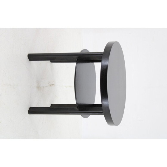 Image 1 of Tavolino da caffè rotondo Art Déco vintage in faggio tinto, Cecoslovacchia 1940