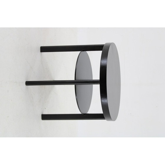 Image 1 of Tavolino da caffè rotondo Art Déco vintage in faggio tinto, Cecoslovacchia 1940