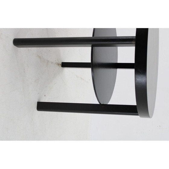 Image 1 of Tavolino da caffè rotondo Art Déco vintage in faggio tinto, Cecoslovacchia 1940