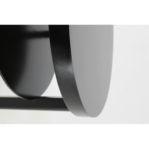 Vintage Art Deco round coffee table in stained beech, Czechoslovakia 1940