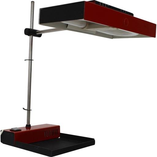 Vintage metal and plastic table lamp by Josef Mára, for Tesla, Czechoslovakia 1990