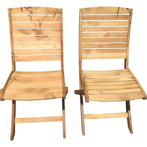 Pair of vintage folding garden chairs