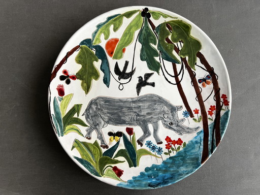 Giuseppe Mazzotti, Albisola, Painted And Signed Plate From 1970