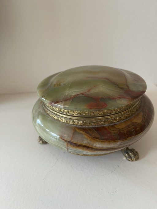 Jewelry Box In Onyx With Lion Paws