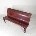 Banco de cafetería con asiento de madera contrachapada curvada, década de 1990