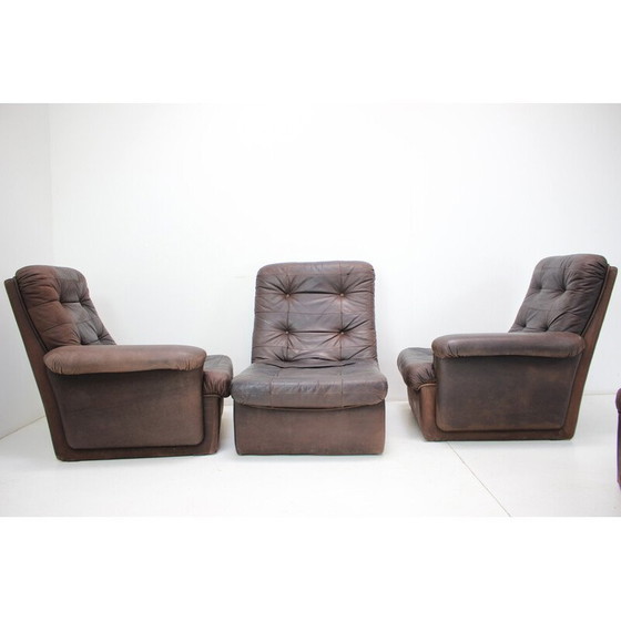 Image 1 of Vintage leather modular five seater sofa, 1980s