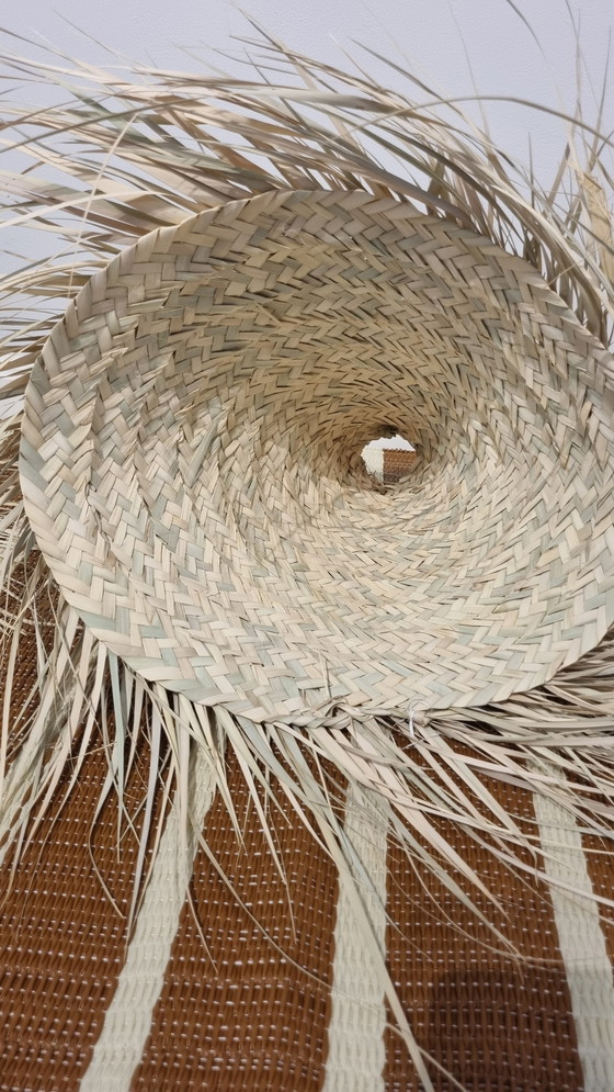 Image 1 of Palm Leaf Pendant Lamps set of 3 natural