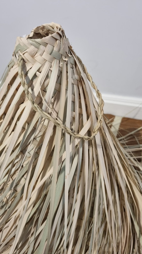 Image 1 of Palm Leaf Pendant Lamps set of 3 natural