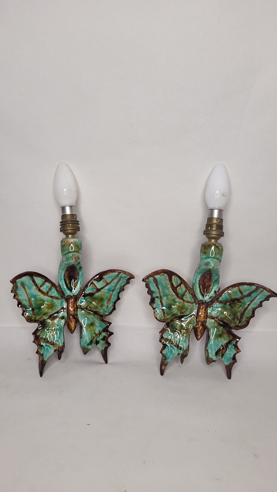 Image 1 of Papillon wall lamps / Vallauris, 50s