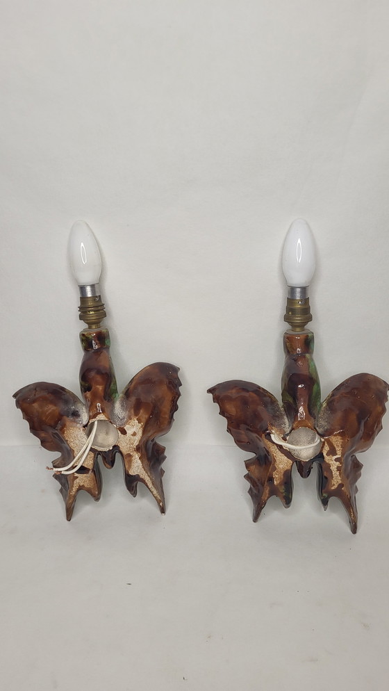 Image 1 of Papillon wall lamps / Vallauris, 50s