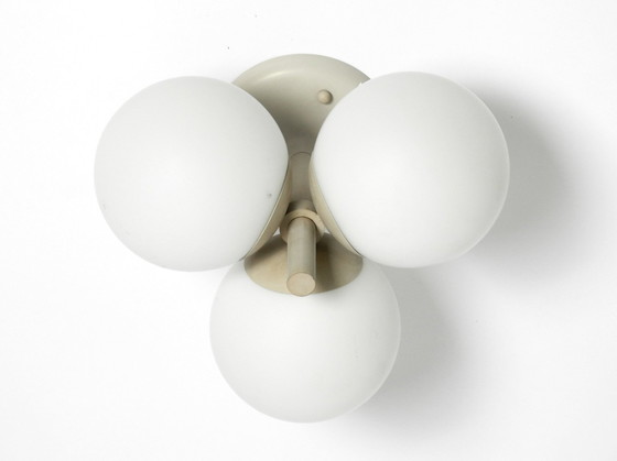 Image 1 of Lampada da soffitto in metallo grigio chiaro Kaiser Leuchten, stile Space Age, anni &#39;60, con 3 sfere di vetro