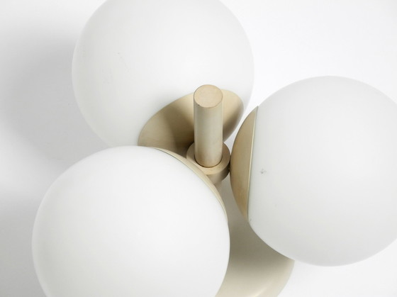 Image 1 of Lampada da soffitto in metallo grigio chiaro Kaiser Leuchten, stile Space Age, anni &#39;60, con 3 sfere di vetro